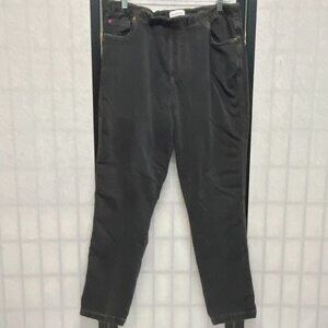Pajama Jeans High Rise Straight Relaxed Jeggings Functional Pockets Black XL